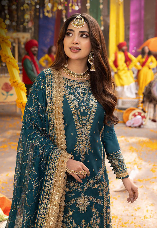 ASIM JOFA - EMBROIDERED CHIFFON FABRIC