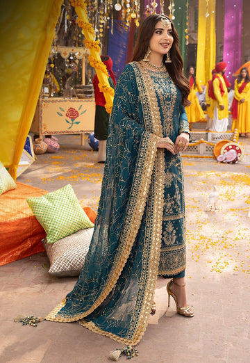 ASIM JOFA - EMBROIDERED CHIFFON FABRIC