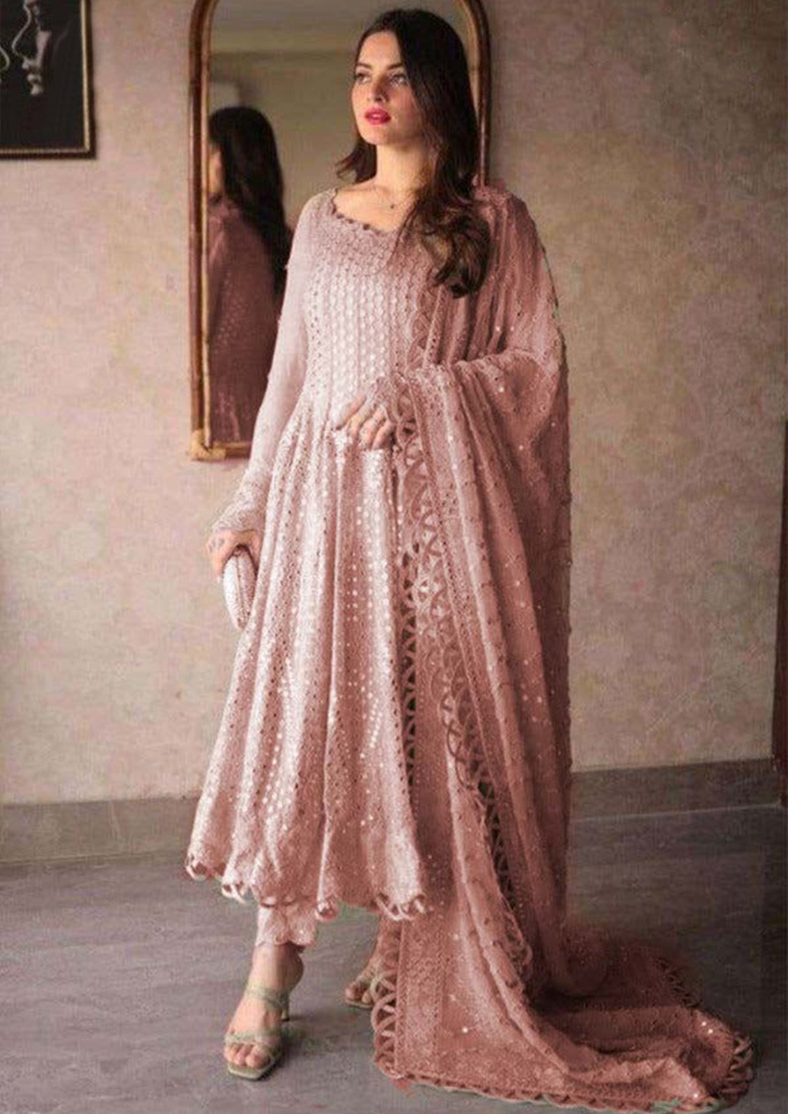 ASIM JOFA - EMBROIDERED  CHIFFON