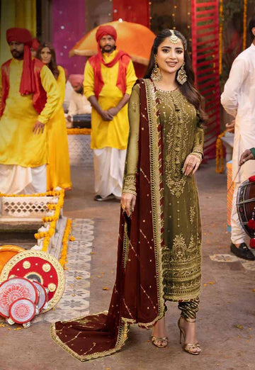 ASIM JOFA - EMBROIDERED CHIFFON